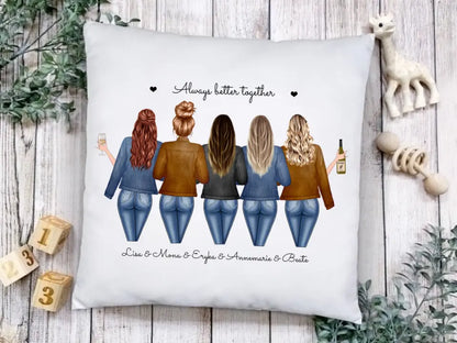 5 Beste Freundinnen personalisiertes Geschenk - Geburtstagsgeschenk Kissen - Personalisiertes Kissen online bestellen