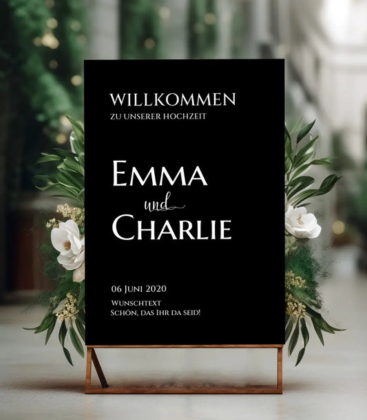 Willkommensposter Hochzeit  | Willkommensschild Hochzeit personalisiert | Hochzeitsempfang Tafel