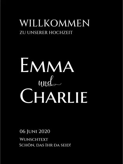 Willkommensposter Hochzeit  | Willkommensschild Hochzeit personalisiert | Hochzeitsempfang Tafel
