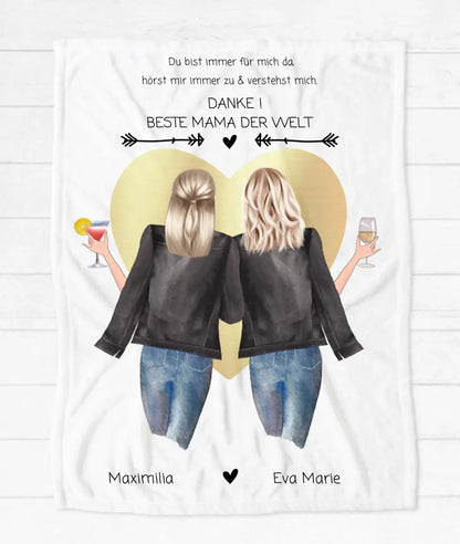 Kuschelige Fleece Premium Decke für die Mama, Geschenk Mutter Tochter, Geburtstagsgeschenk, Weihnachtsgeschenk, Muttertaggeschenk