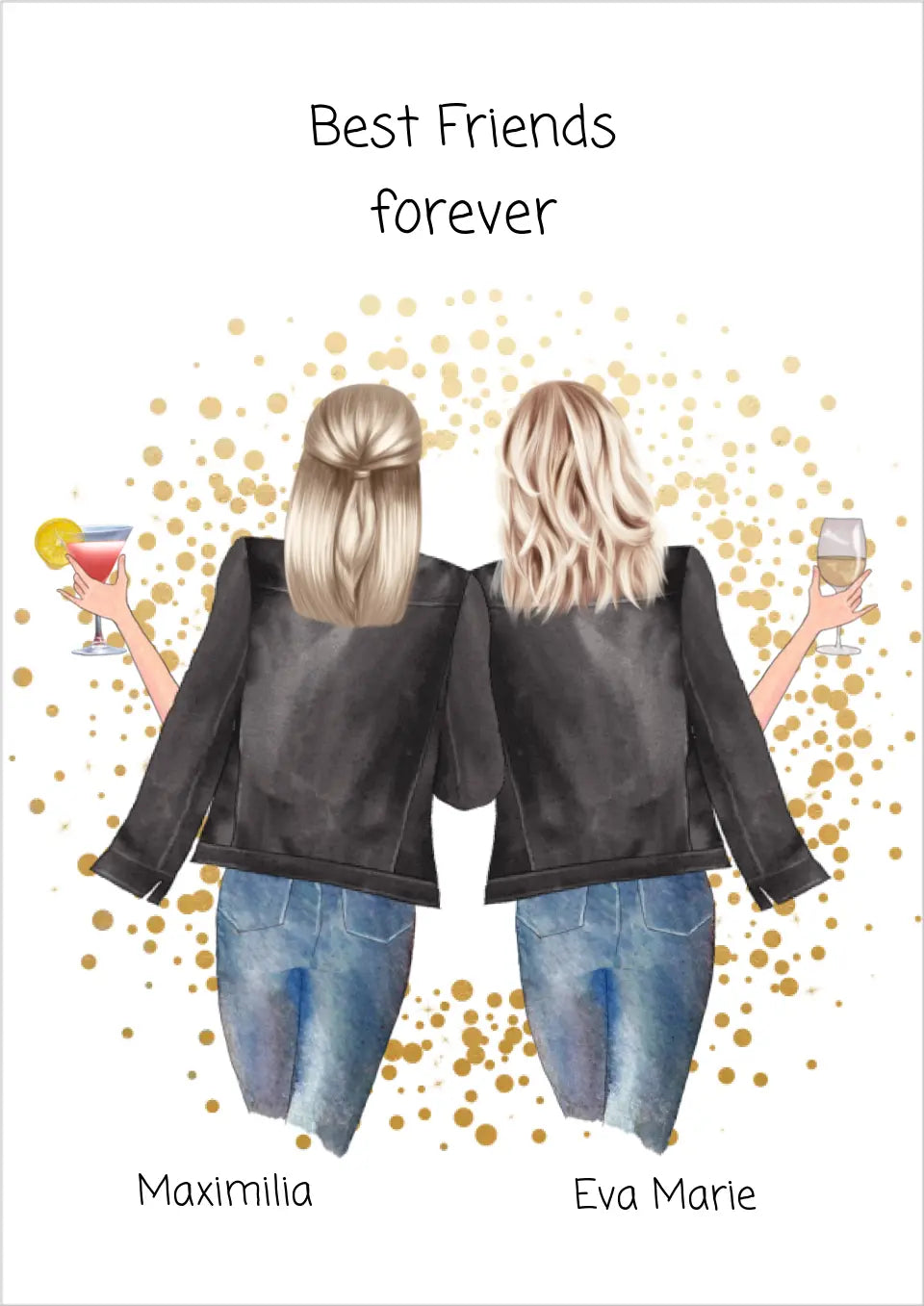 Beste Freundin Bild Geschenk - Poster Best Friends forever Poster Poster
