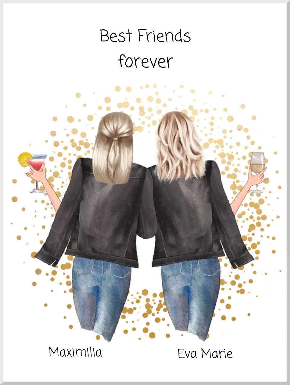 Beste Freundin Bild Geschenk - Poster Best Friends forever Leinwanddruck Leinwandbild