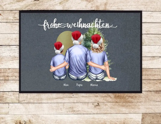 Geschenk Familie | Personalisierte Fußmatte | Weihnachten Familie Weihnachtsdekoration mit Name Familienmitglieder
