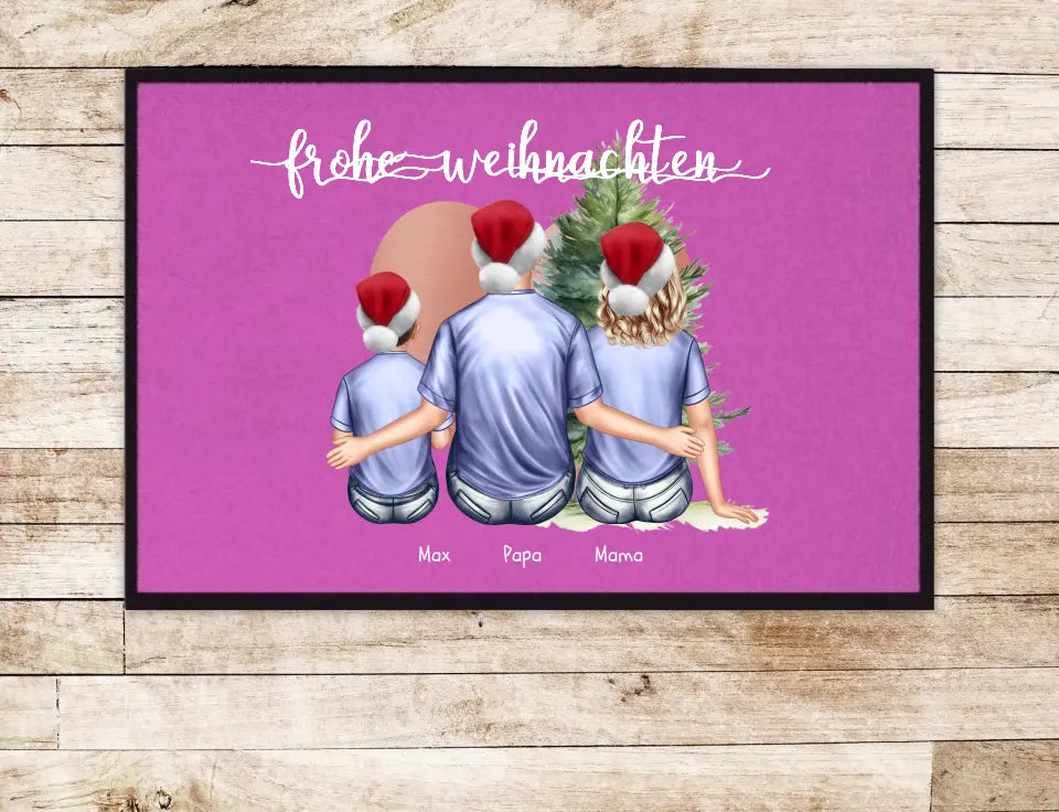 Geschenk Familie | Personalisierte Fußmatte | Weihnachten Familie Weihnachtsdekoration mit Name Familienmitglieder