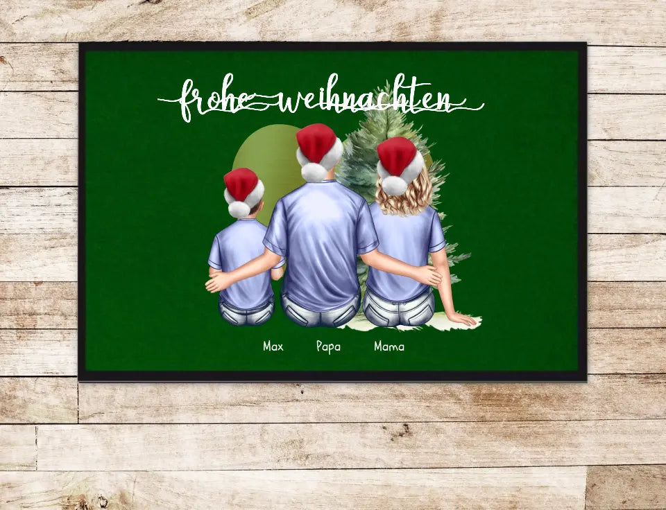 Geschenk Familie | Personalisierte Fußmatte | Weihnachten Familie Weihnachtsdekoration mit Name Familienmitglieder