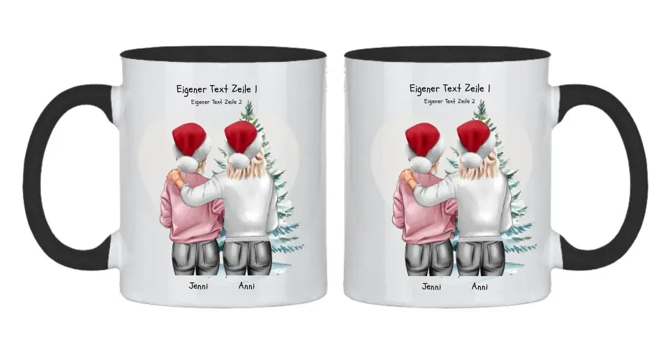 Personalisierte Tasse Nikolausgeschenk, Weihnachtsgeschenk für Geschwister, für Freundin personalisiertes Weihnachts-Tasse kleine Schwester, großer Schwester, Mama Tochter Geschenk