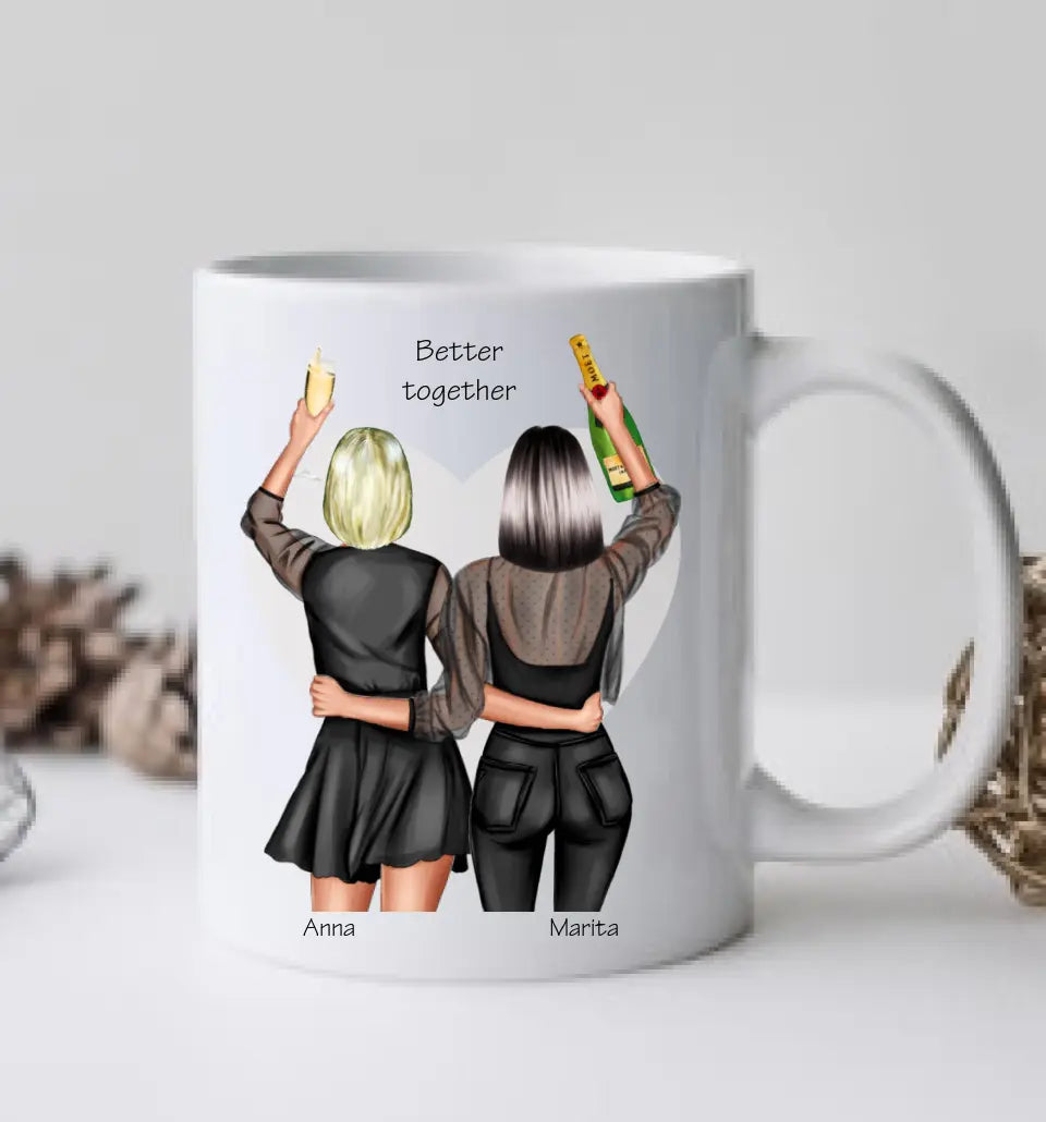 Ostergeschenk Ostertasse personalisiertes Geschenk 2 Beste Freundinnen Tasse, Schwester, Kollegin, Tassendruck