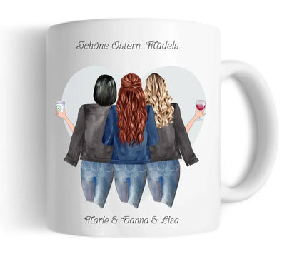 Ostergeschenk Ostertasse personalisiertes Geschenk 3 Beste Freundinnen Tasse, Schwester, Kollegin, Tassendruck