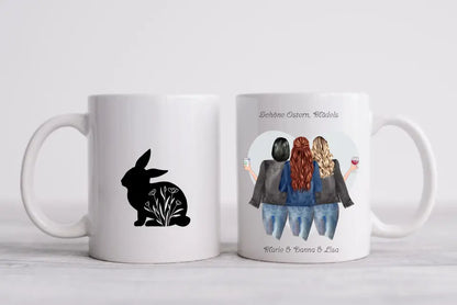 Ostergeschenk Ostertasse personalisiertes Geschenk 3 Beste Freundinnen Tasse, Schwester, Kollegin, Tassendruck