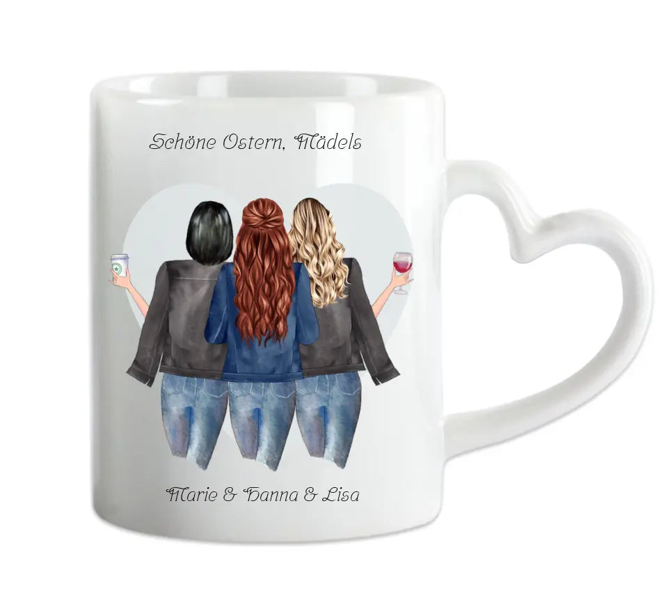 Ostergeschenk Ostertasse personalisiertes Geschenk 3 Beste Freundinnen Tasse, Schwester, Kollegin, Tassendruck