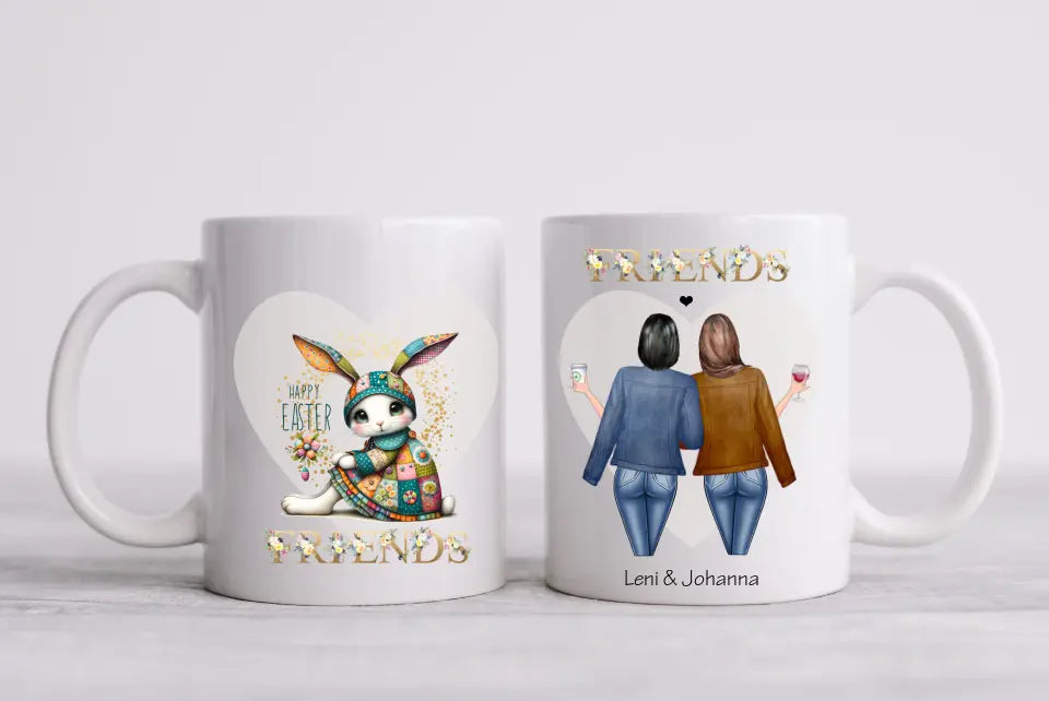 Ostergeschenk Ostertasse personalisiertes Geschenk 2 Beste Freundinnen Tasse, Schwester, Kollegin, Tassendruck