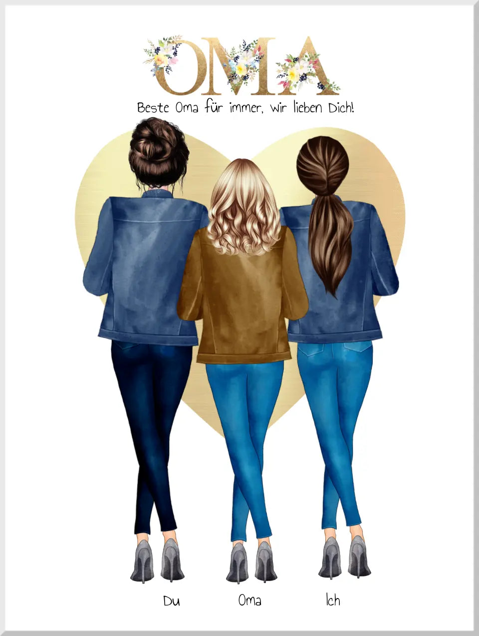 Personalisiertes Poster für Mama & Tochter – Mutter-Tochter Geschenk mit Namen & Spruch