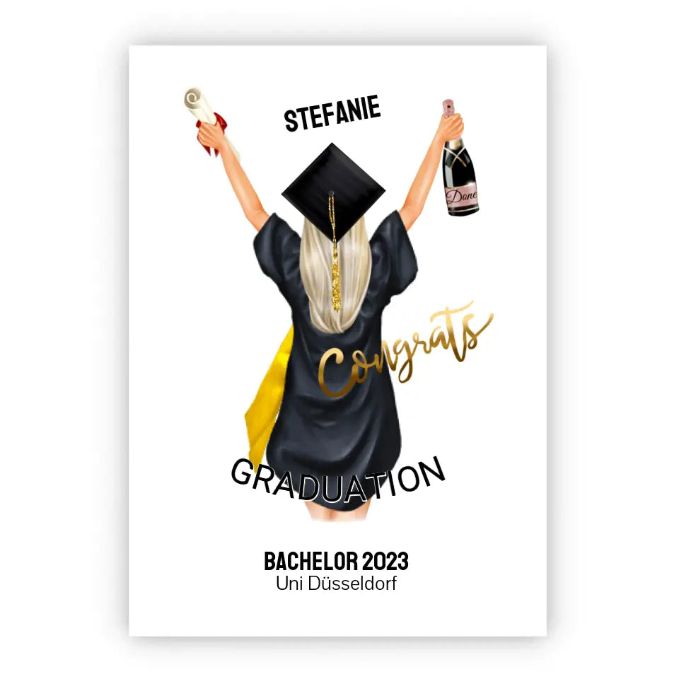 Abschlussgeschenk personalisiertes Poster Geschenk Bachelor - Geschenk Master - Geschenk Abitur - Schulabschluss