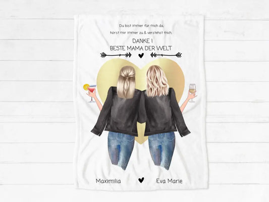 Kuscheldecke personalisiert für Mama – Geschenkidee mit Namen & Motiv - Geschenk Mutter Tochter, Geburtstagsgeschenk, Weihnachtsgeschenk, Muttertaggeschenk