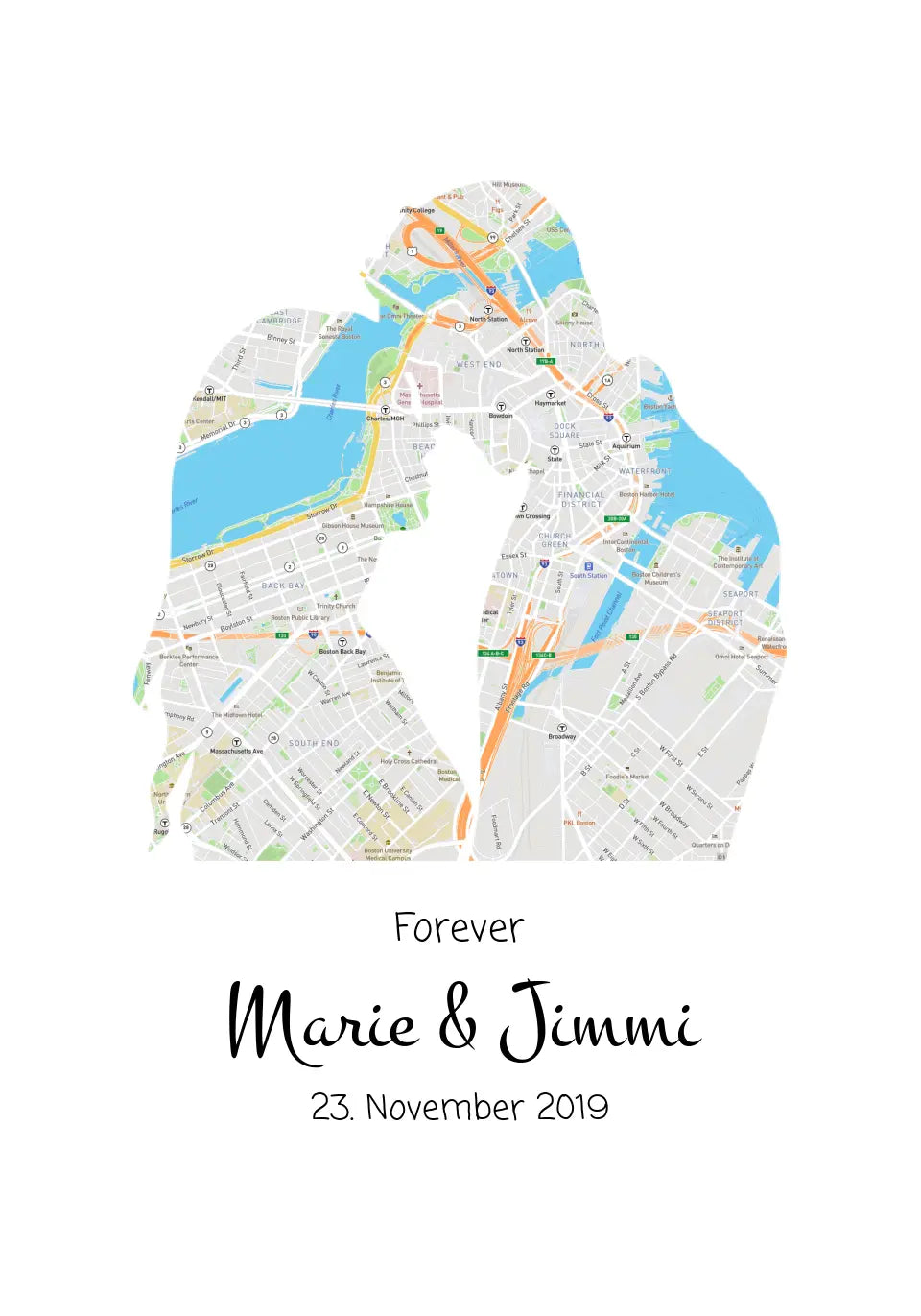 Personalisiertes Stadtkarten Geschenk erstellen | personalisiertes Hochzeitsgeschenk | Stadtposter Koordinaten Bild | Wo alles begann