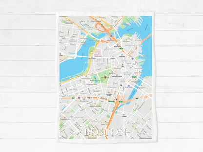 Geburtstagsgeschenk - Lieblings-Happy-Moment-Ort-Decke im Landkarten Map Style - Dein Lieblingsort auf deiner Lieblingsdecke - kuschelige Fleece-Decke