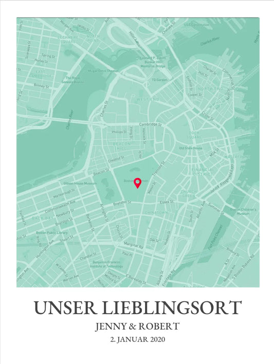 Koordinaten Stadtkarte Poster | Lieblingsort | Personalisiertes Städteposter Map Koordinaten Bild | Umzug