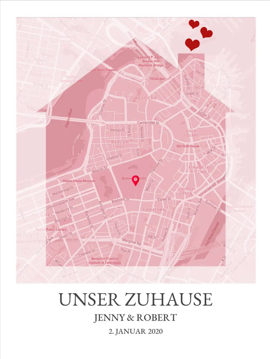 Stadtkarte Poster erstellen | Unser Zuhause Haus | Personalisiertes Stadt Poster Bild  | Zuhause Poster | Hochzeitsgeschenk