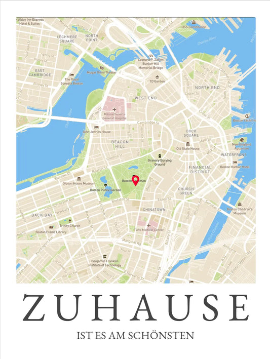Stadtkarte Poster | Zuhause | Personalisierte Städteposter Hochzeitsgeschenk Map Koordinaten Bild | Hochzeitstag, Jahrestag,