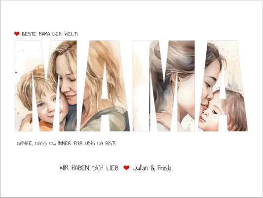 Personalisiertes Muttertagsgeschenk | Geschenk Mama Poster | Geburtstagsgeschenk Mama | Mama Bild Geschenk | 2 einzelne Bilder