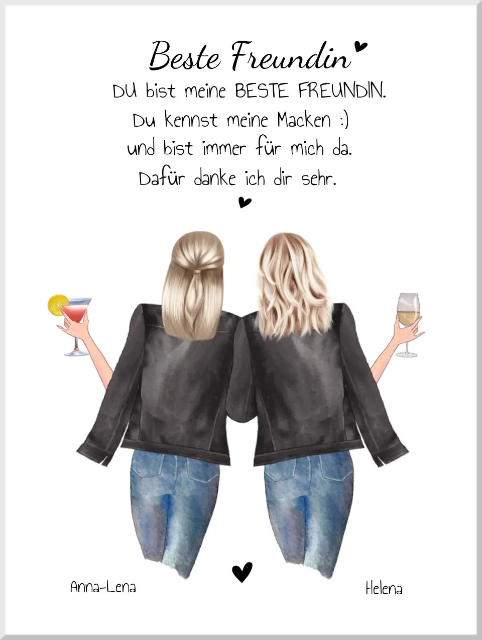Beste Freundin Poster Geschenk personalisiert Definition Freundin Bild