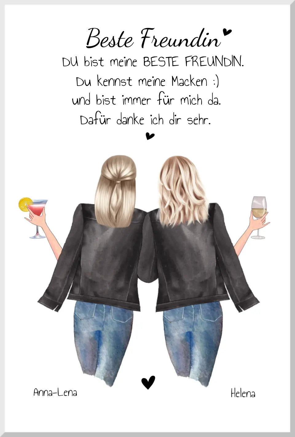 True Friends Bild ... 2 Beste Freundinnen Poster personalisiertes Geschenk