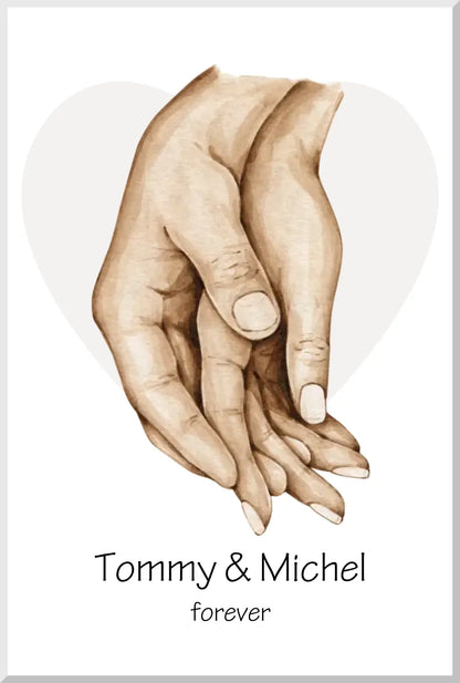 Personalisiertes Geschenk Hände Motiv für Verliebte, Verlobte, Verheiratete