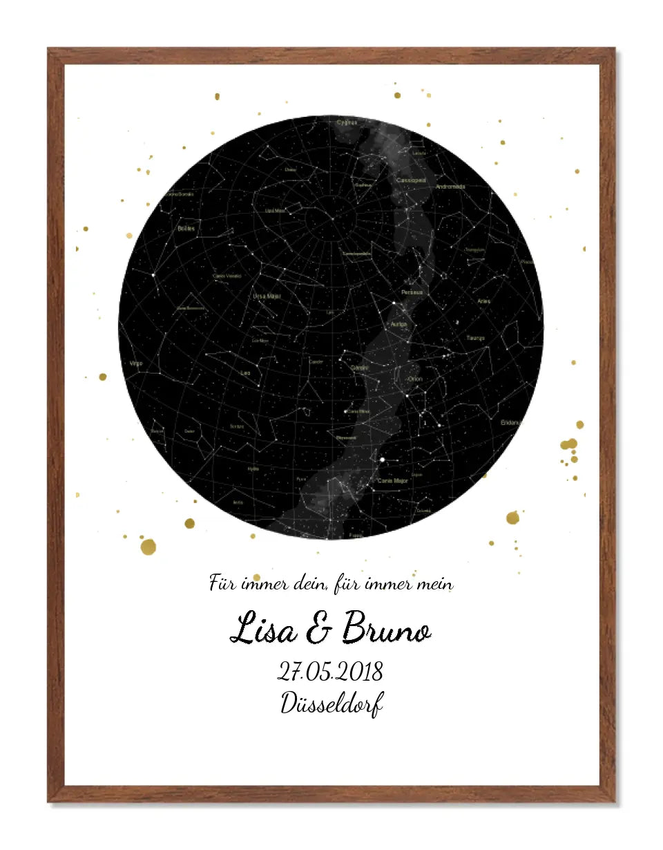 Hochzeitsgeschenk | Personalisierte Sternkarte |  Sternenhimmel Poster | Sternkarte Geschenk zur Hochzeit, zur Geburt, zur Taufe