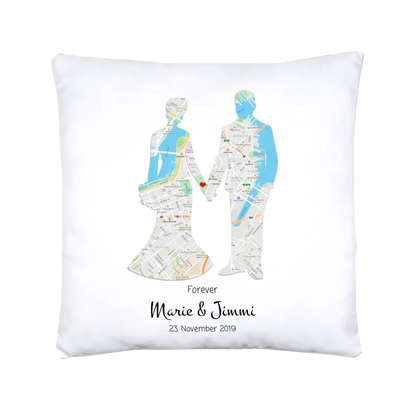 Hochzeitsgeschenk Just Married | Personalisierter Bettbezug Brautpaar Motiv | Geschenk zur Hochzeit, Valentin, Liebe im Koordinaten Stadtkarte Design