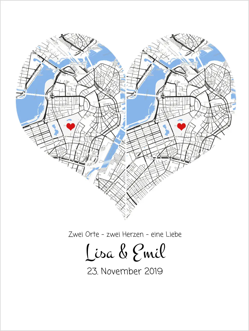 Stadtkarte Koordinaten Poster | personalisiertes Hochzeitsgeschenk | Stadtposter Koordinaten Bild