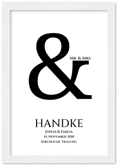 Personalisiertes Hochzeitsposter "Ampersand" | Mr. & Mrs. Hochzeitsgeschenk