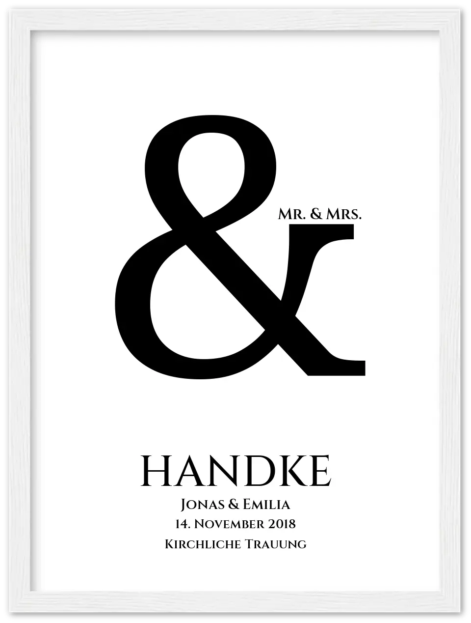 Personalisiertes Hochzeitsposter "Ampersand" | Mr. & Mrs. Hochzeitsgeschenk