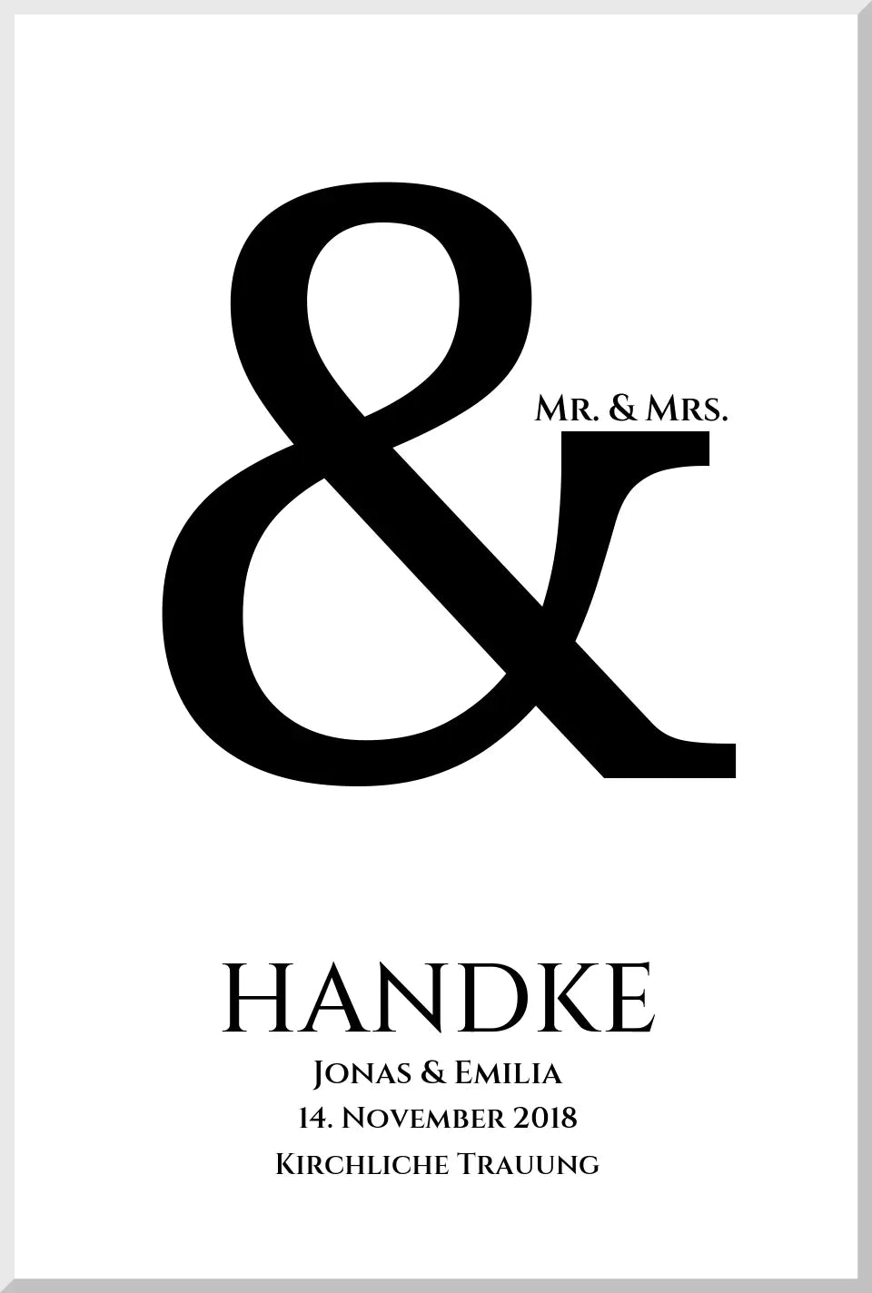 Personalisiertes Hochzeitsposter "Ampersand" | Mr. & Mrs. Hochzeitsgeschenk