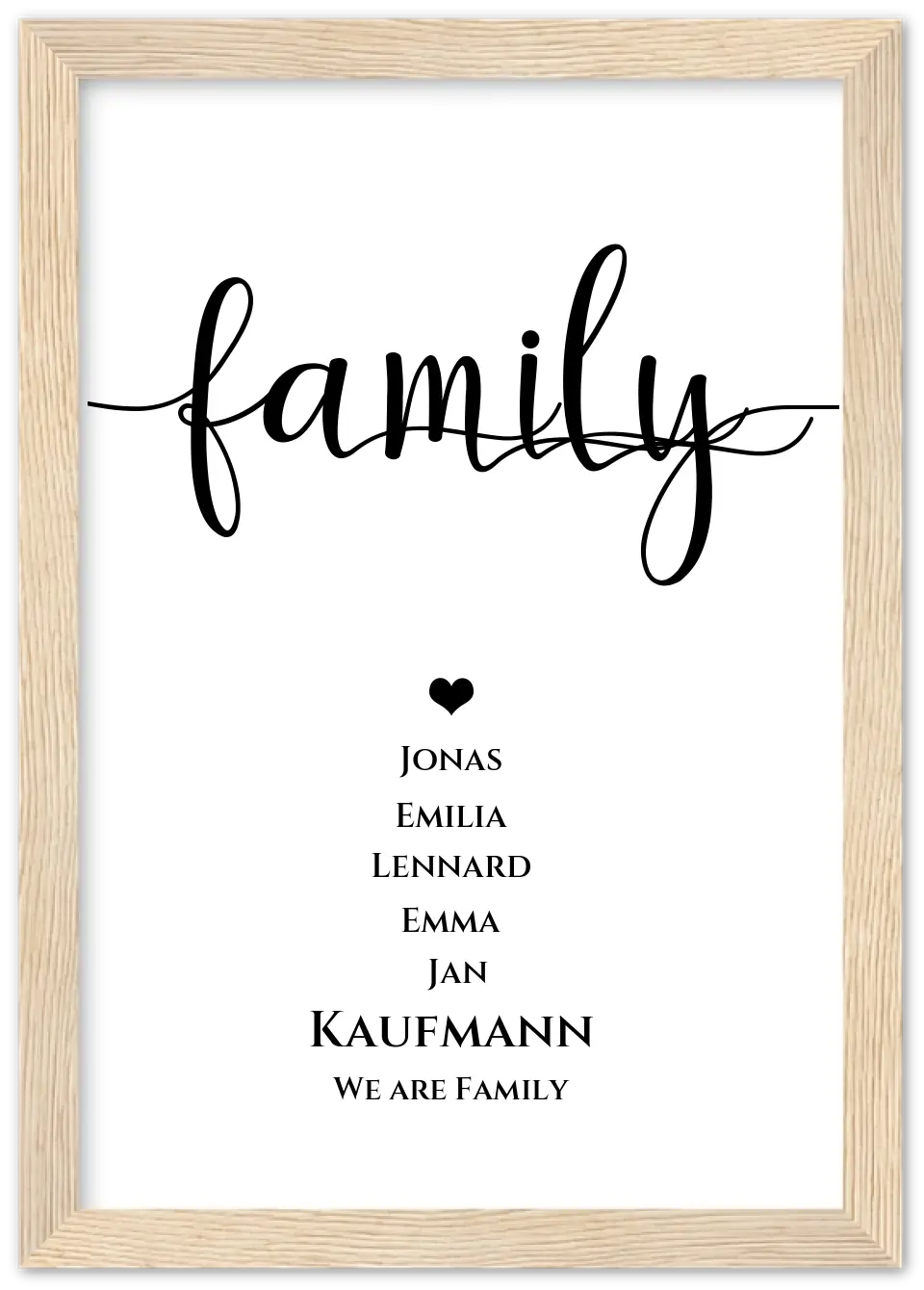 Geschenk Familie Poster "FAMILY" |  Geburtstagsgeschenk, Muttertagsgeschenk, Weihnachtsgeschenk mit Namen personalisiert