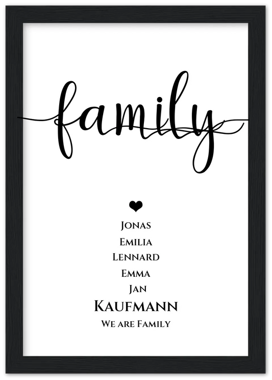 Personalisiertes Familienposter "FAMILY" |  Geburtstagsgeschenk, Muttertagsgeschenk, Weihnachtsgeschenk mit Namen