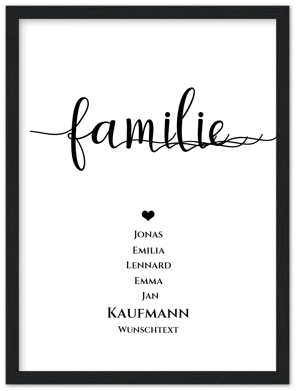 Familie Bild Geschenk "FAMILIE" Poster |  Familiengeschenk mit Namen personalisiert | Geschenk beste Freunde