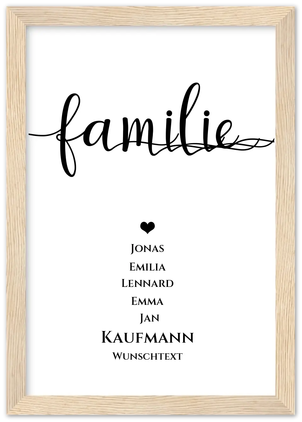 Familie Bild Geschenk "FAMILIE" Poster |  Familiengeschenk mit Namen personalisiert | Geschenk beste Freunde