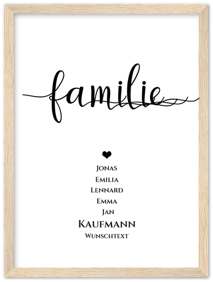 Familie Bild Geschenk "FAMILIE" Poster |  Familiengeschenk mit Namen personalisiert | Geschenk beste Freunde