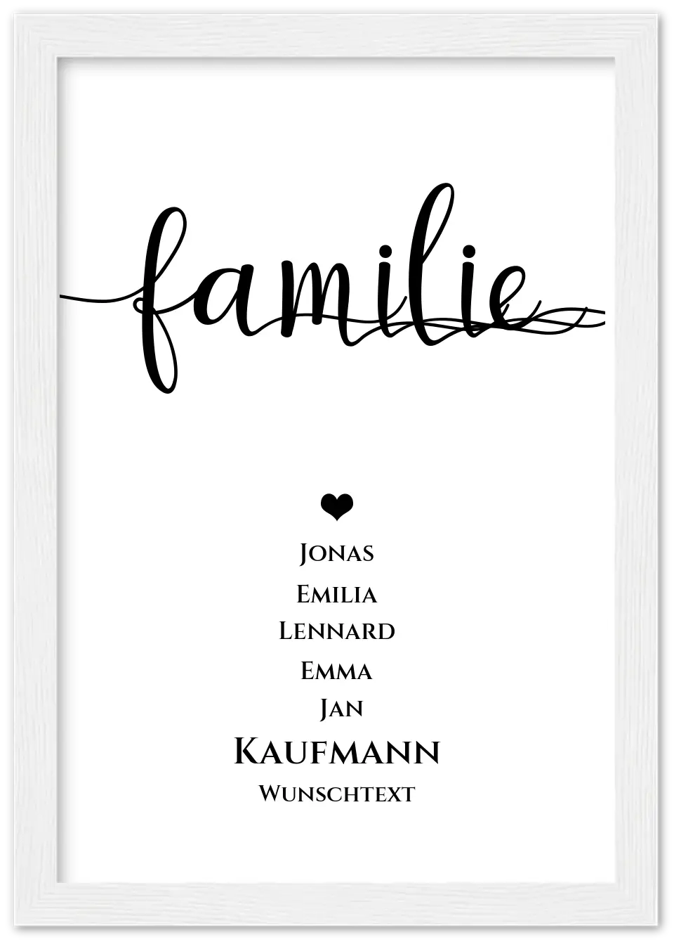 Familie Bild Geschenk "FAMILIE" Poster |  Familiengeschenk mit Namen personalisiert | Geschenk beste Freunde