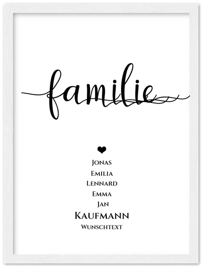 Familie Bild Geschenk "FAMILIE" Poster |  Familiengeschenk mit Namen personalisiert | Geschenk beste Freunde