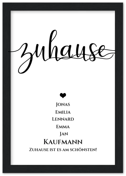 Personalisiertes Hochzeitsposter "ZUHAUSE" Poster |  Hochzeitsgeschenk mit Namen und Datum