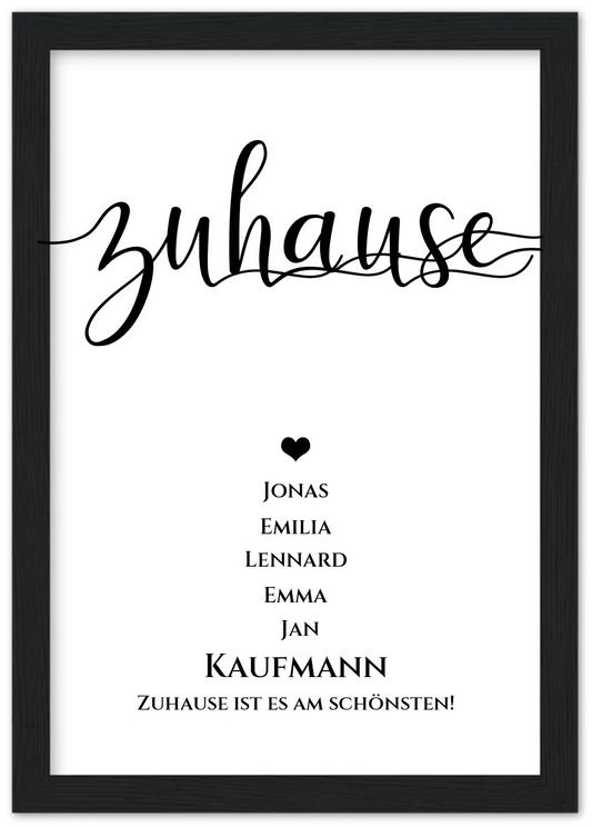 Personalisiertes Hochzeitsposter "ZUHAUSE" Poster |  Hochzeitsgeschenk mit Namen und Datum