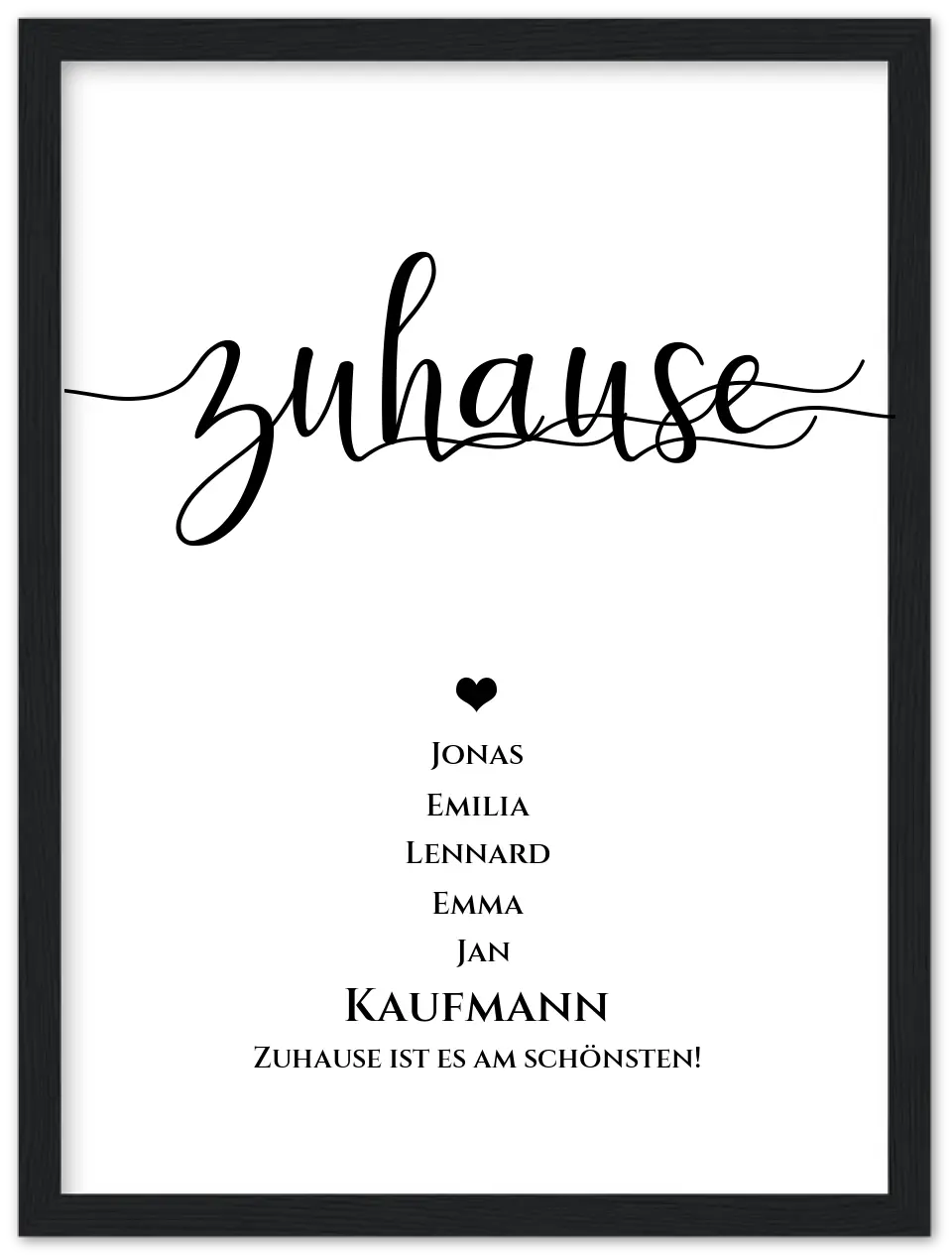 Personalisiertes Hochzeitsposter "ZUHAUSE" Poster |  Hochzeitsgeschenk mit Namen und Datum