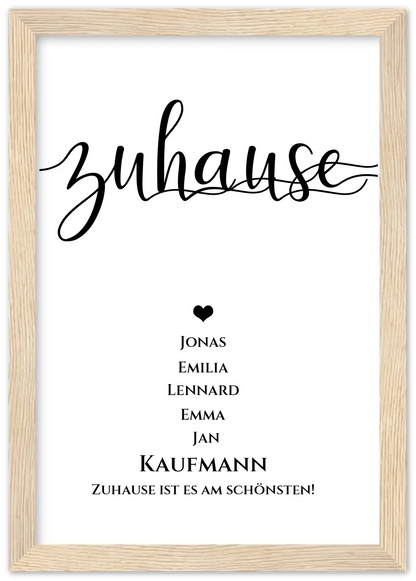 Personalisiertes Hochzeitsposter "ZUHAUSE" Poster |  Hochzeitsgeschenk mit Namen und Datum