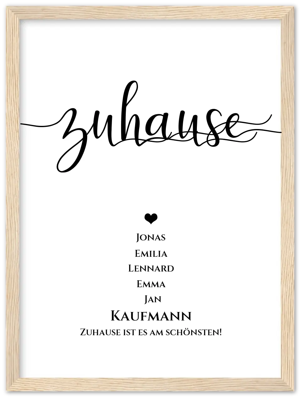 Personalisiertes Hochzeitsposter "ZUHAUSE" Poster |  Hochzeitsgeschenk mit Namen und Datum