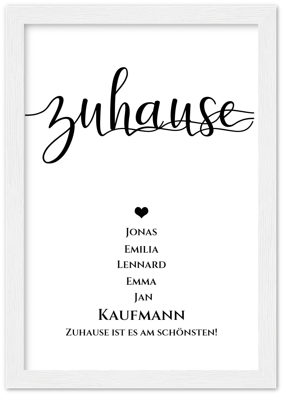 Personalisiertes Hochzeitsposter "ZUHAUSE" Poster |  Hochzeitsgeschenk mit Namen und Datum