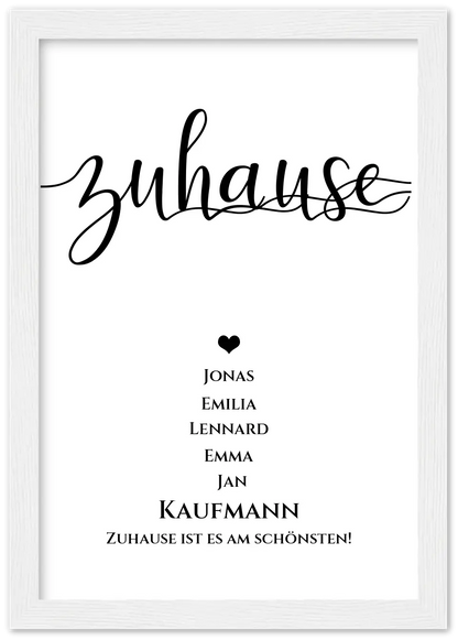 Personalisiertes Hochzeitsposter "ZUHAUSE" Poster |  Hochzeitsgeschenk mit Namen und Datum