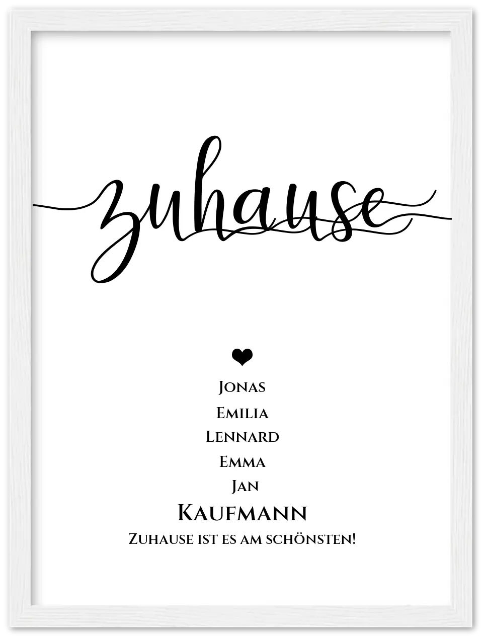 Personalisiertes Hochzeitsposter "ZUHAUSE" Poster |  Hochzeitsgeschenk mit Namen und Datum