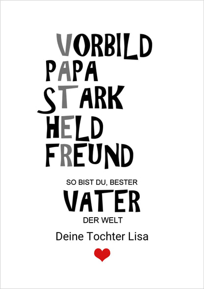 Personalisiertes Geschenk "Vater" |  Geburtstagsgeschenk Vatertagsgeschenk Weihnachtsgeschenk Papa Poster - (c) Zeitraum-Kunstdruck