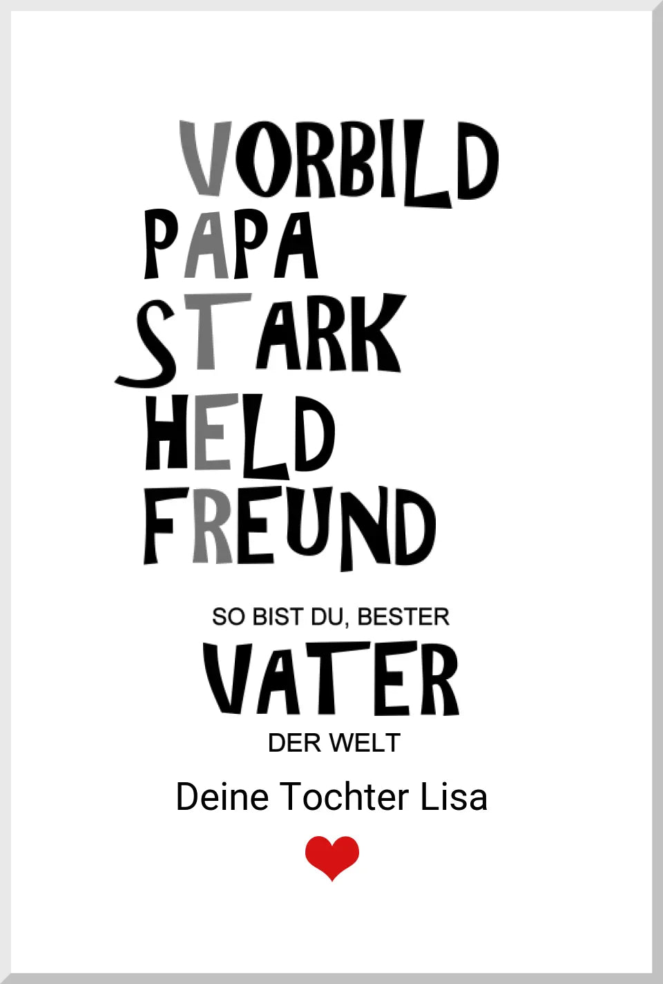 Personalisiertes Geschenk "Vater" |  Geburtstagsgeschenk Vatertagsgeschenk Weihnachtsgeschenk Papa Poster - (c) Zeitraum-Kunstdruck